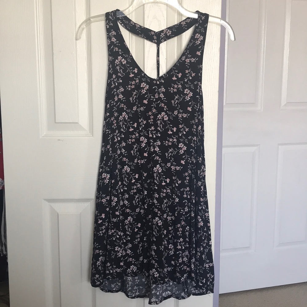 Black Floral Tank Top Dress